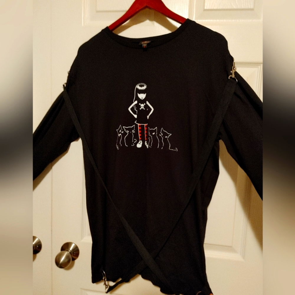 Womens Emily the Strange oversized long sleeve shirt